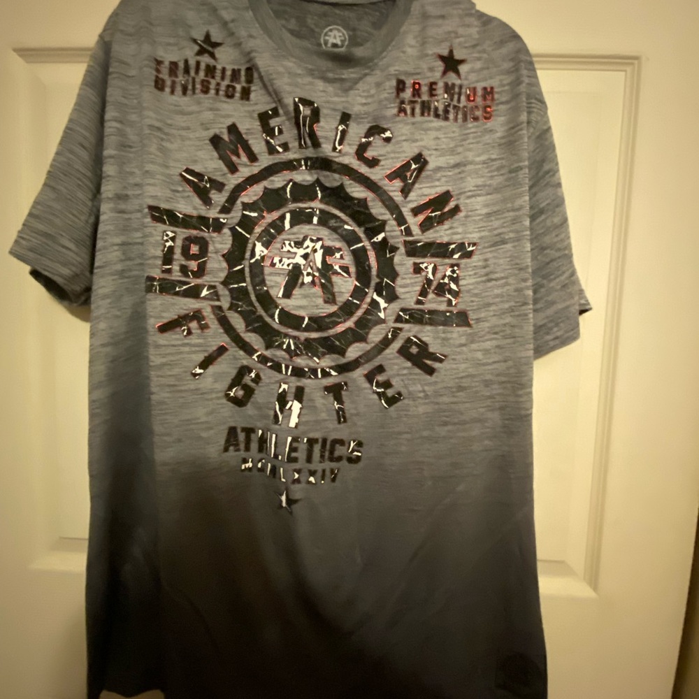 Red and black American fighter shirt